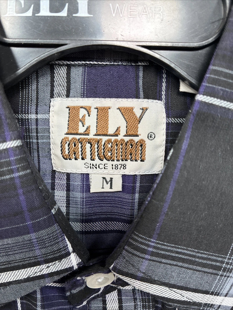 New Kids ELY Cattleman Purple Plaid Long Sleeve Pearl Snap Medium DD-28
