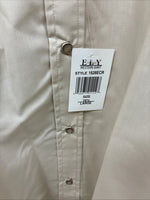 New Men’s ELY Cattleman Tan Short Sleeve Pearl Snap 16.5 Large CC-7