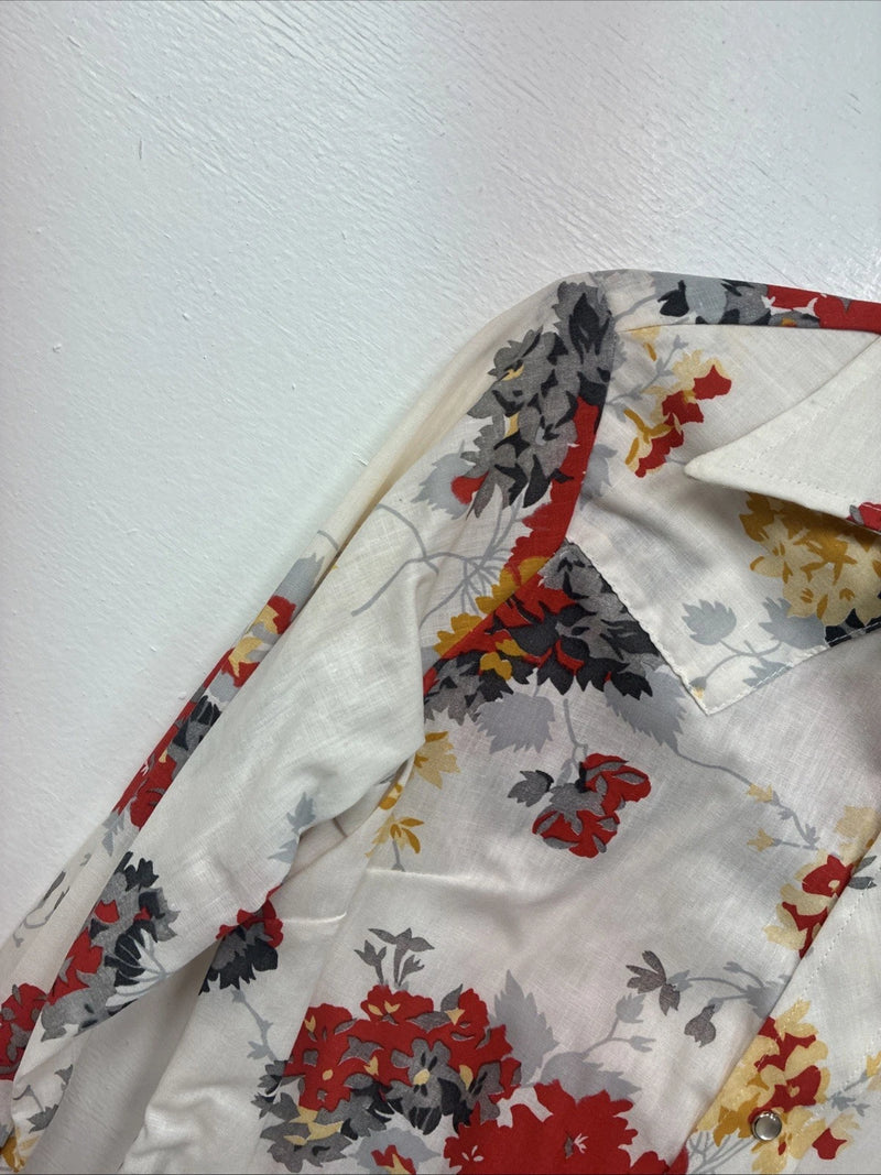 New Women’s Dickson Jenkins Floral Long Sleeve Pearl Snap Size 30 KK-3