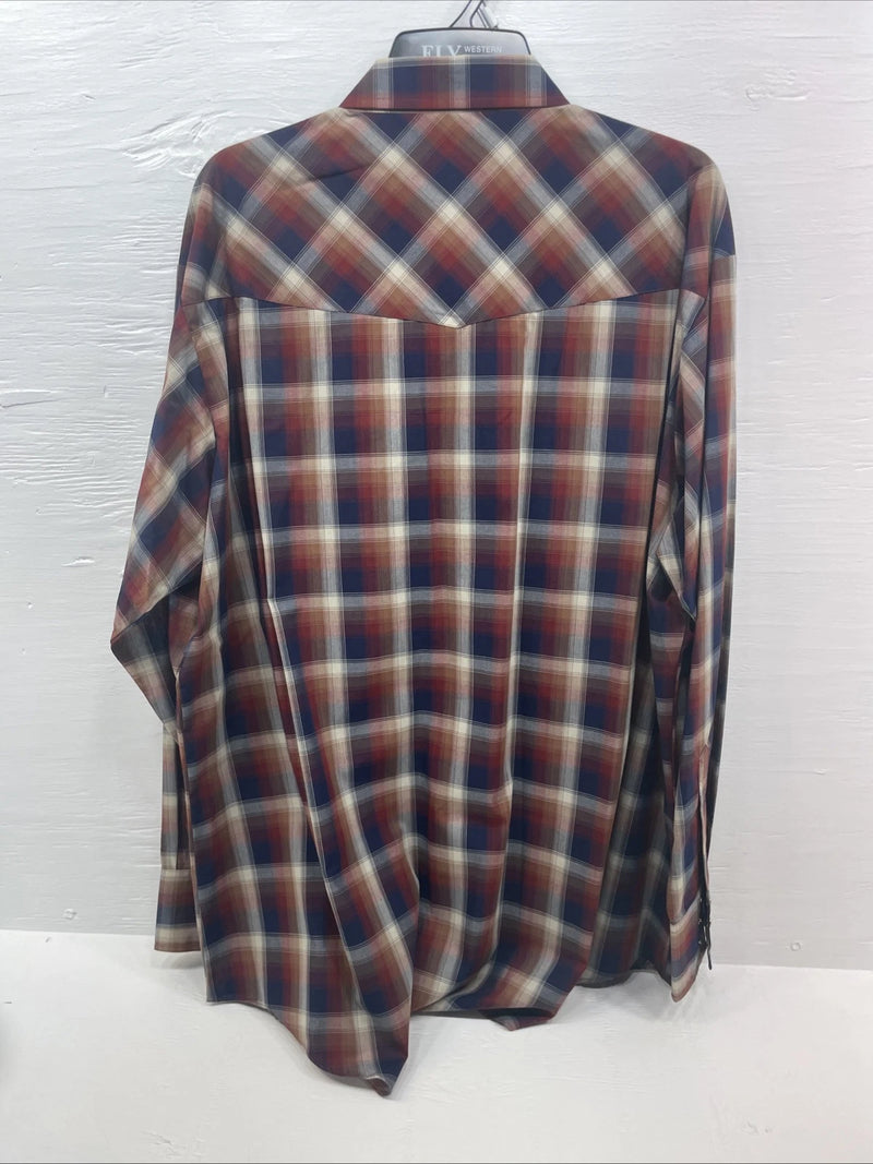 New Men’s ELY Cattleman Multiple Color Long Sleeve Pearl Snap 3XL E-32
