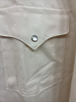 New Men’s Panhandle Slim Off White Design Long Sleeve Pearl Snap 17.5 XL T-18