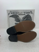 New Men’s Black Lace Up American West Cowboy Boots. 5991 8 D. 2-27