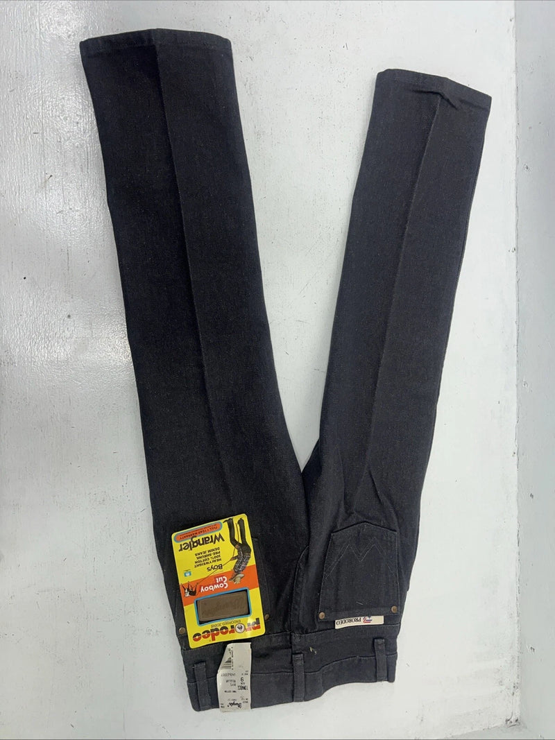 New Boys Grey Wrangler Pro Rodeo Cowboy Cut Regular  Denim Jeans. 9/24 1/2 C-19