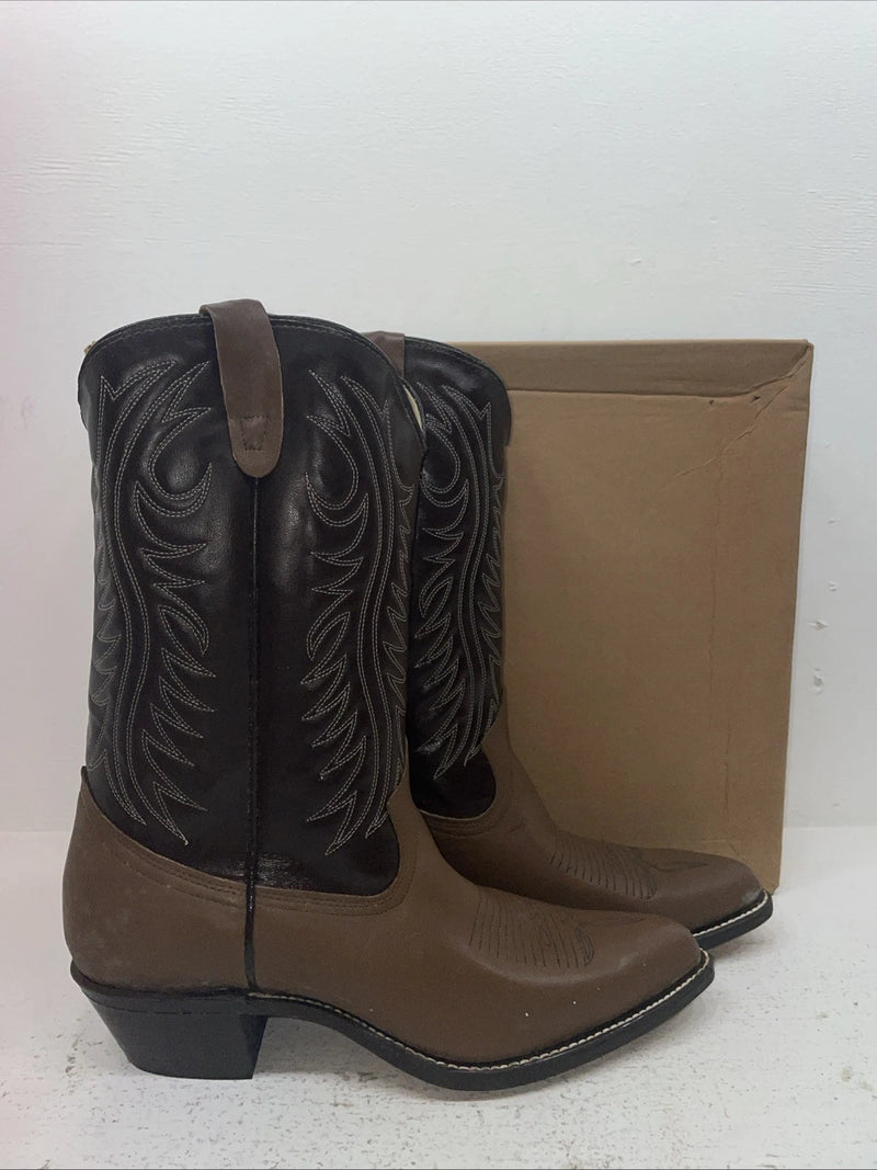 New Men’s Brown Texas Brand Cowboy Boots. 508201 10.5 10 1/2 D. 7-64