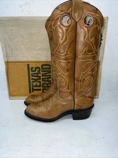 New Women’s Brown Texas Brand Cowboy Boots. L 195 6 M. 19-18