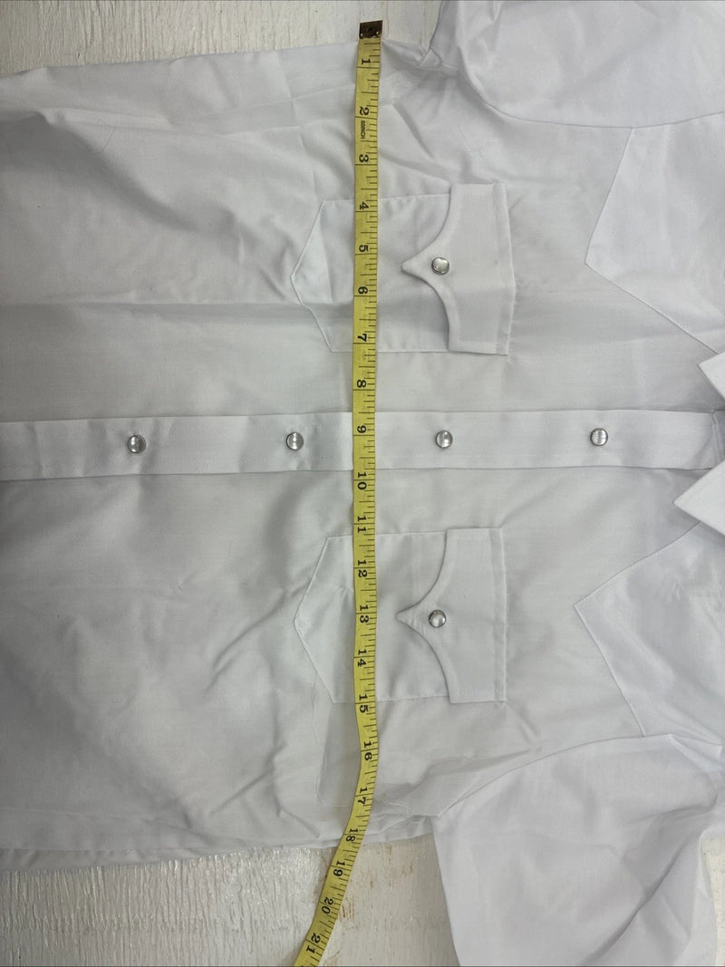 New Men’s Champion Western White Long Sleeve Pearl Snap 16 Large DD-42