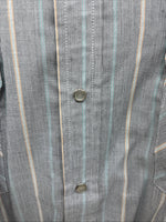 New men’s Mesquite Gray Stripe Long Sleeve Pearl Snap 16 Large F-70