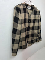 New Women’s Atrium Tan Plaid Jacket 14w H-608
