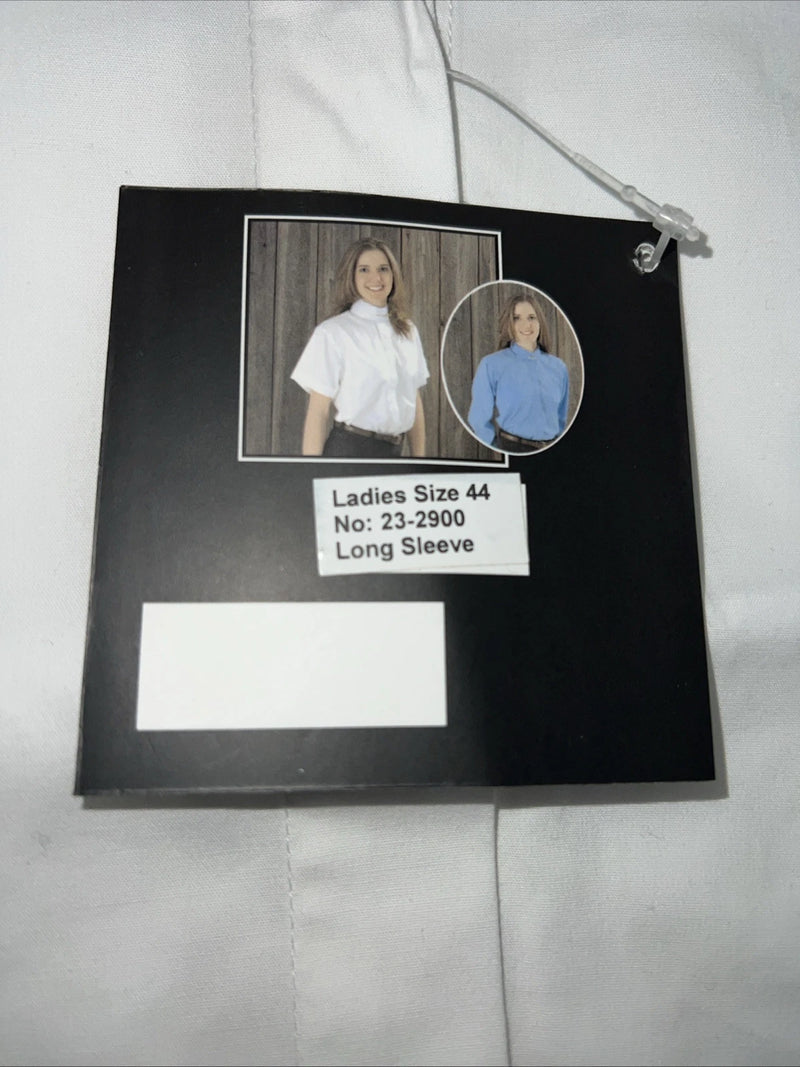 New Women’s White Riders Mark Long Sleeve English Riding Shirt. 44 G-24