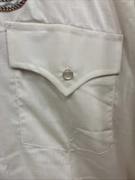 New Men’s Champion Western Tan Embroidered Long Sleeve Pearl Snap Medium T-84