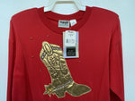 New Women’s Red Wrangler Long Sleeve Shirt S #75500AB 3B-26