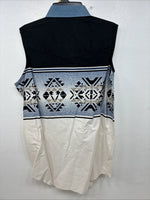 New Women’s Cumberland Blue Designed Sleeveless Pearl Snap Large MM-129