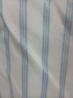 New Womens White Horse White Blue Stripe Long Sleeve Pearl Snap Large V-69