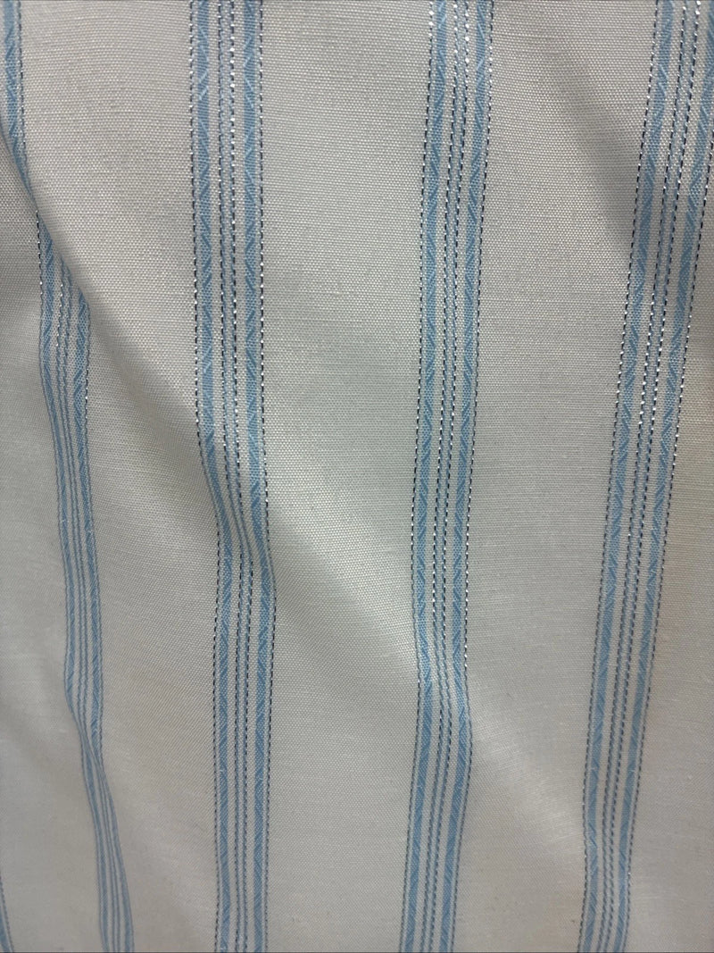 New Womens White Horse White Blue Stripe Long Sleeve Pearl Snap Large V-69