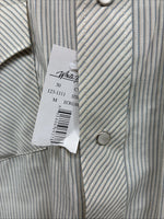 New Men’s White Horse Yellow stripe Long Sleeve Pearl Snap Medium K-47