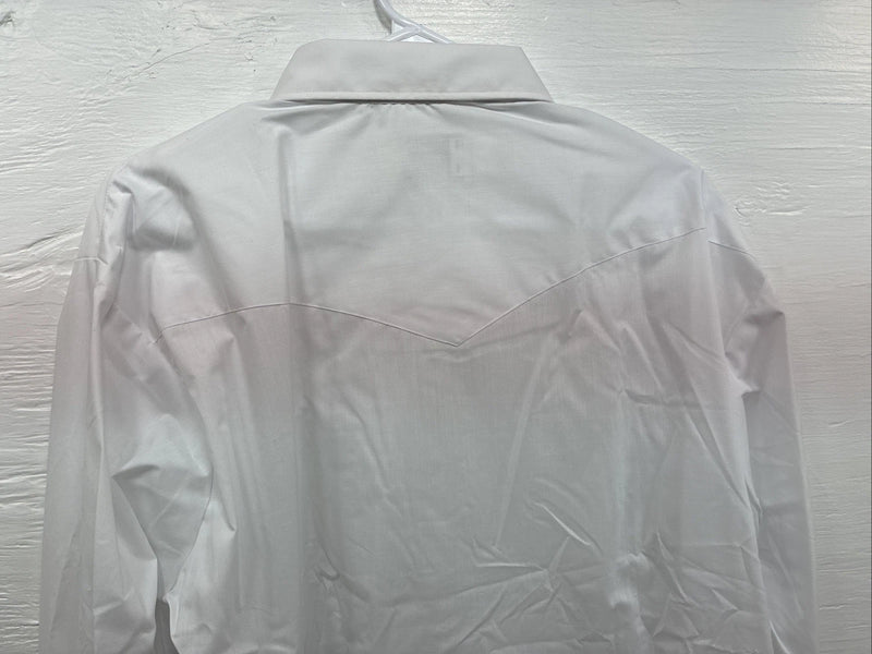 New Men’s Mesquite Western White Long Sleeve Pearl Snap 17.5 X 37 XL R-83