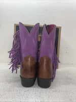 New Kids Purple With Fringe Ariat Cowboy Boots. 10012797 6 M. 2-134