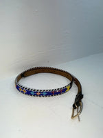 New Black Genuine Leather Beaded 32” Belt Z-136