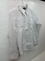 New Boys Champion Western White Long Sleeve Pearl Snap Size 16 AA-54