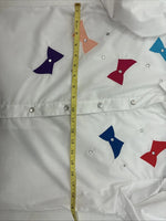 New Womens H Bar C White Designed Long Sleeve Pearl Snap Size 36 KK-15