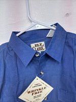 New Women’s ELY Classic Blue Long Sleeve Button Up Size Large YY-26