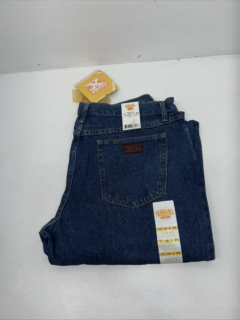 New Women’s 20X Tulsa Low Rise 5 Pocket Jeans. 17/18x34 K-6