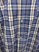 New Men’s Mesquite Blue Flannel Long Sleeve Peal Snap 3XL E-57