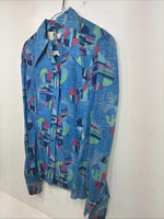 New Women’s Tem Tex Multicolor Design Long Sleeve Pearl Snap Size 32 MM-60