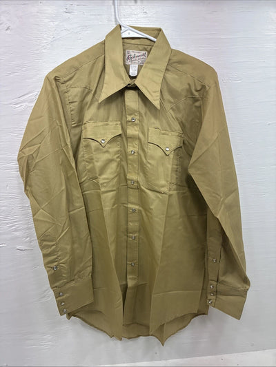 New Men’s Rockmount Green Long Sleeve Pearl Snap Medium X-10