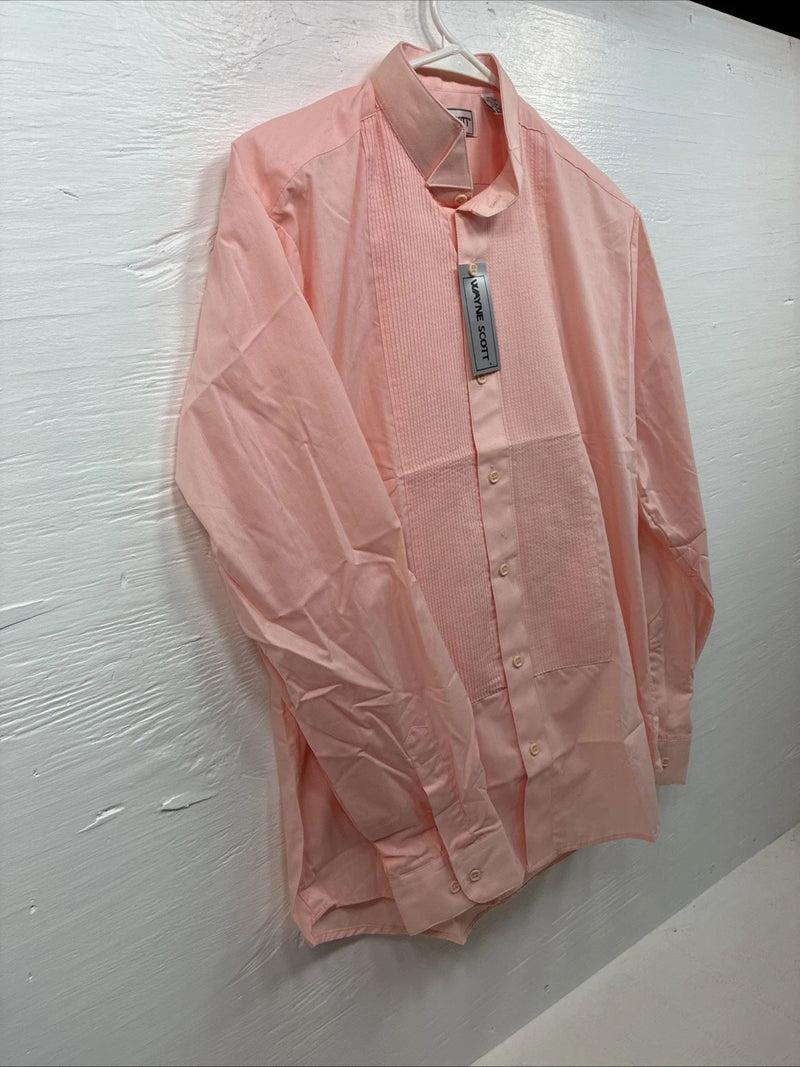 New Men’s Wayne Scott Pink Under Tux Shirt Long Sleeve Button Up Medium R-51