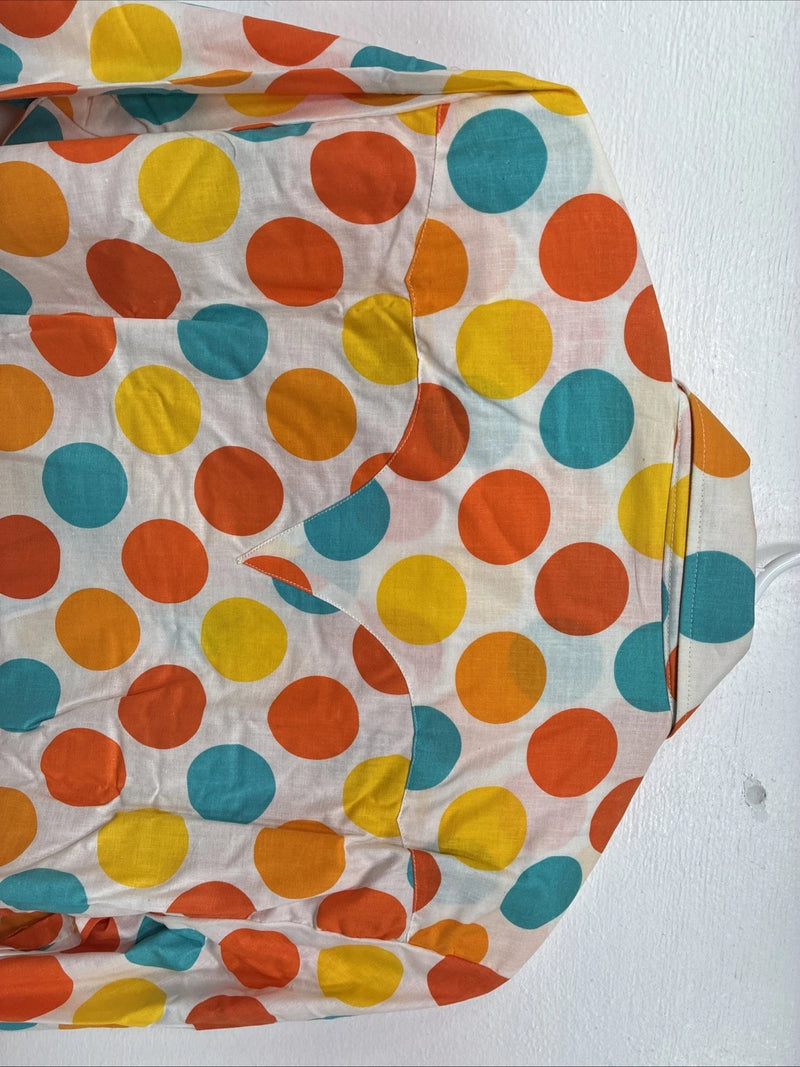 New Women’s TexasTogs Polkadot Long sleeve Pearl Snap Size 38 MM-51