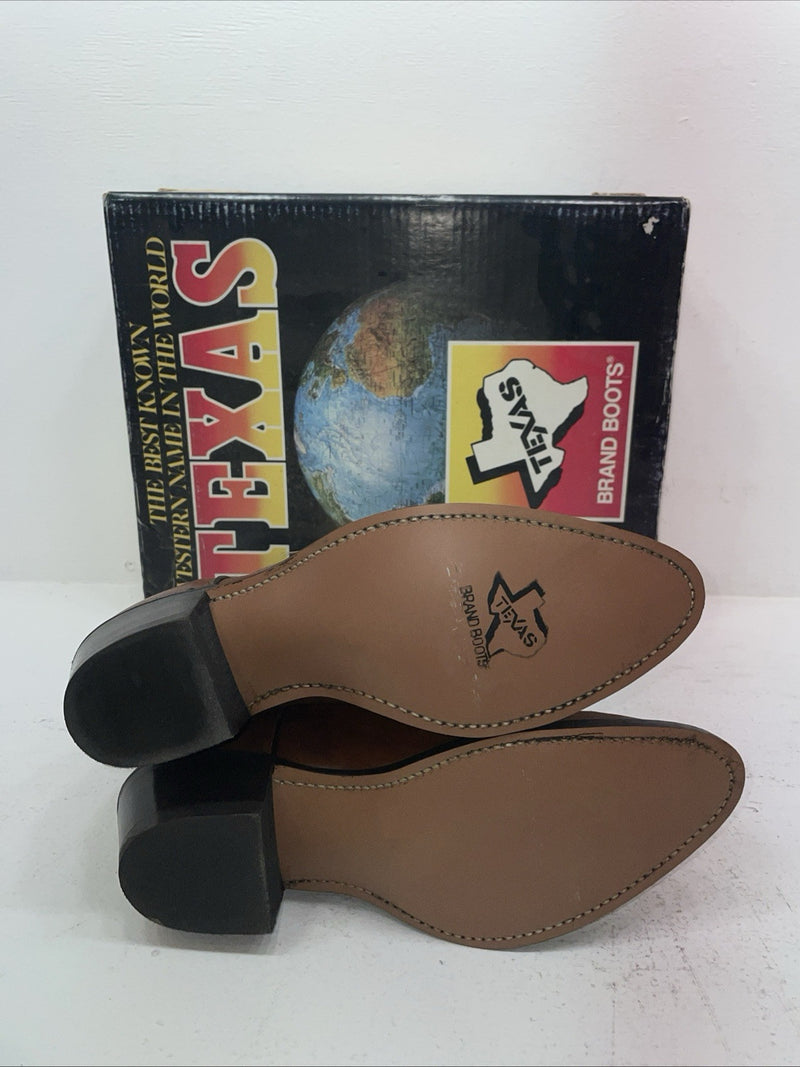 New Men’s Brown Texas Brand Cowboy Boots. 5111 9.5 9 1/2 D. 6-98
