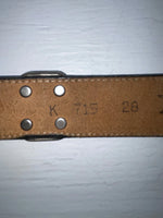 New Black Genuine Leather Nocona Silver Pendent 28” Belt #715 Z-175