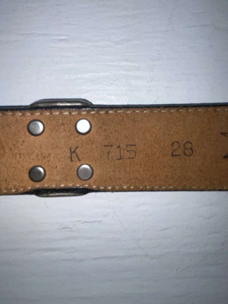 New Black Genuine Leather Nocona Silver Pendent 28” Belt #715 Z-175