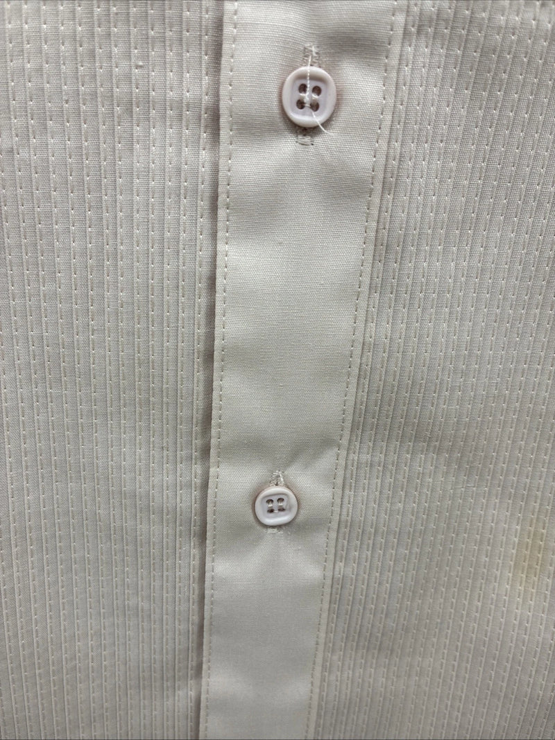 New Wayne Scott Tan Long Sleeve Button Up English Shirt Medium X-76