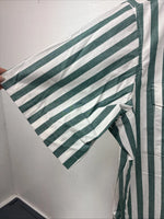New Women’s Longhorn Green Stripe Short Sleeve Button Up Size 16.5 GG-3