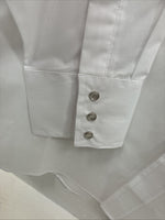 New Men’s ELY Cattleman White Blue Embroidered Long Sleeve Pearl Snap XL J-40