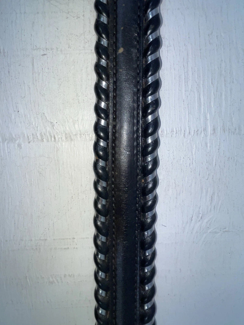 New Black Genuine Leather Weaved 26” Belt #76328 JJ-122