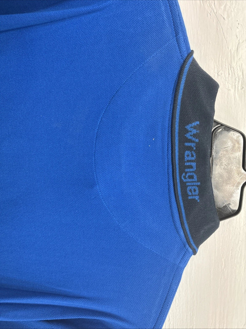 New Men’s Wrangler Blue Black Short Sleeve Polo Short XL M-73