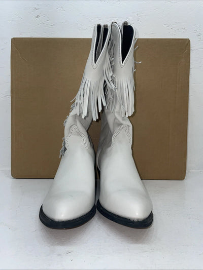 New Women’s White With Fringe Capezio Cowboy Boots. L 697 8 M. 16-66