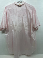 New Men’s ELY Cattleman Pink Stripe Short Sleeve Pearl Snap 19 3XL H-39