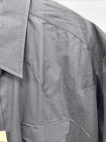 New Men’s ELY Cattleman Black Western Short Sleeve Pearl Snap 18.5 2XL E-48