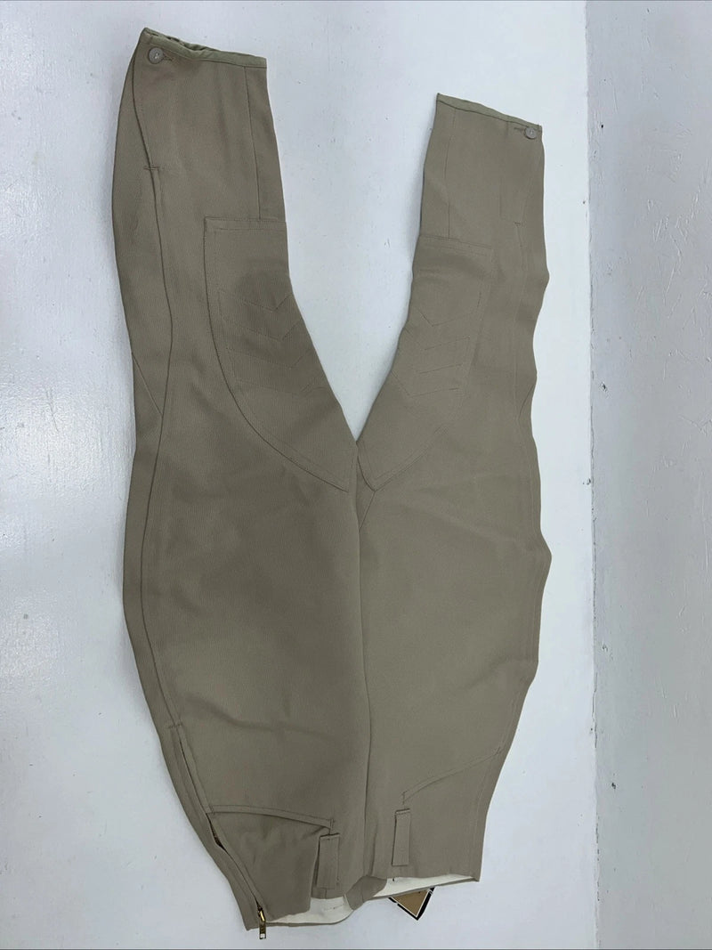 New Women’s Tan Equestrian Equi-stretch English Pants. 23 R #C522 A-142