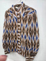New Women’s Tem Tex Multicolor Long Sleeve Pearl Snap Size 38 KK-102