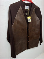 New Women’s Brown Caldwell Virgin Wool Leather Jacket M #429 3C-49