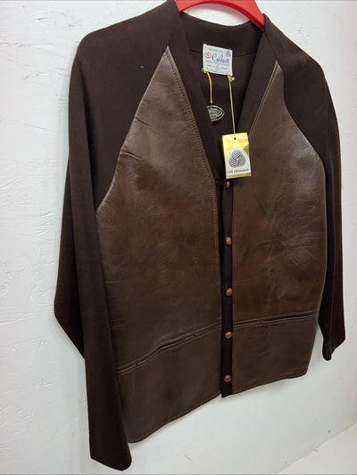 New Women’s Brown Caldwell Virgin Wool Leather Jacket M #429 3C-49
