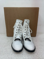 New Kids White Lace Up Bronco Cowboy Boots. C 1337 13 D. 23-55