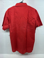 New Men’s ELY Cattleman Red Western Short Sleeve Pearl Snap 17 XL T-66