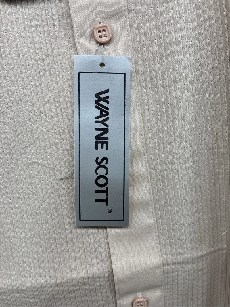 New Wayne Scott Tan Long Sleeve Button Up English Shirt Large X-77