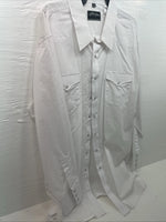 New Men’s White Horse White Long Sleeve Pearl Snap 3XL E-19